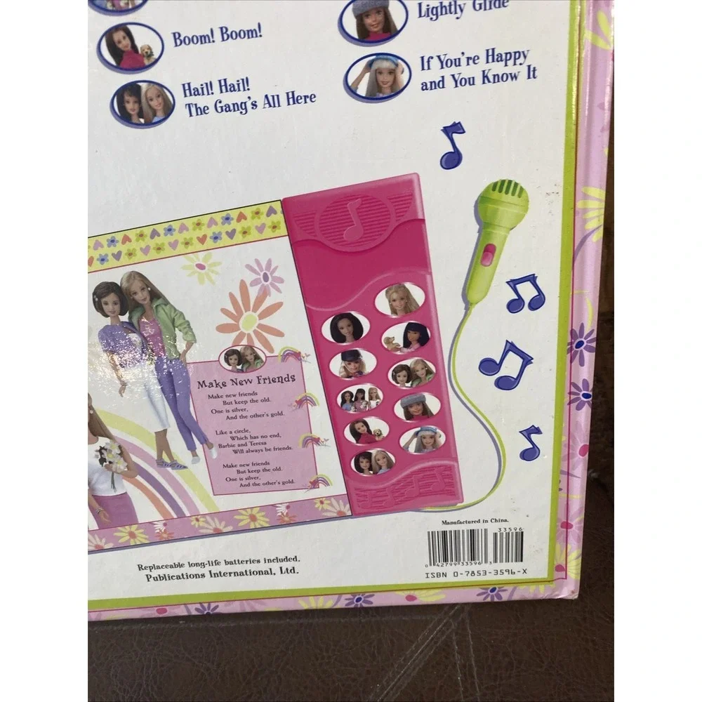 VTG Barbie Sing-Along Songs Play-a-Song Book w/ Working Microphone (2000) TESTED
